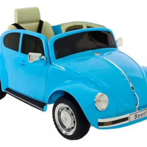 Mini Carro Brinquedo Elétrico Fusca Azul Som Luzes Controle