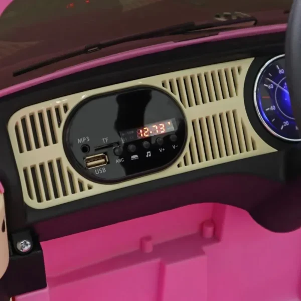 Carrinho Elétrico Volkswagen Fusca Beetle Rosa - Image 5
