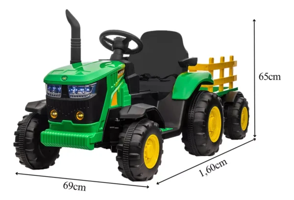 Trator Elétrico Infantil Verde Com Controle Remoto 12v Zippy Toys 110/220v - Image 10