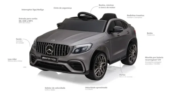 Carrinho Elétrico Mercedes Benz Glc 63 Amg Titanium 12v - Image 3